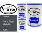 Preview: Nissan, Dark Gray Metallic, KAX: 500ml Lackdose + 500ml Klarlack + 250ml Härter - Set, von ATW Autoteile West.